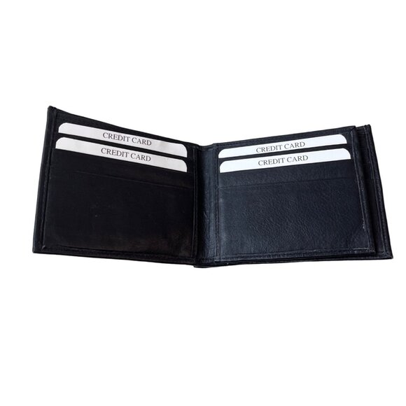 Identity Men's Black Leather Stronghold RFID Blocking Secure Wallet Sz S -NWT - Picture 2 of 10